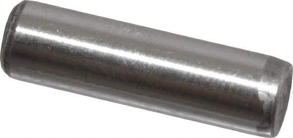 Value Collection - 1/4" Diam x 7/8" Pin Length Grade 8 Alloy Steel Standard Dowel Pin - C 50-58 Hardness, 12,800 Lb Breaking Strength, 1 Beveled & 1 Rounded End - Apex Tool & Supply