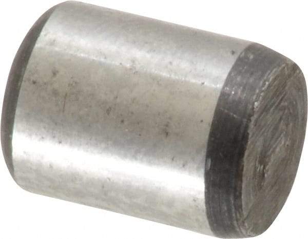 Value Collection - 3/8" Diam x 1/2" Pin Length Grade 8 Alloy Steel Standard Dowel Pin - C 50-58 Hardness, 28,700 Lb Breaking Strength, 1 Beveled & 1 Rounded End - Apex Tool & Supply