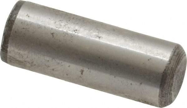 Value Collection - 3/8" Diam x 1" Pin Length Grade 8 Alloy Steel Standard Dowel Pin - C 50-58 Hardness, 28,700 Lb Breaking Strength, 1 Beveled & 1 Rounded End - Apex Tool & Supply