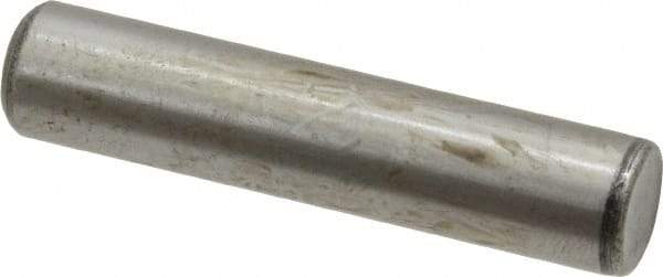 Value Collection - 3/8" Diam x 1-3/4" Pin Length Grade 8 Alloy Steel Standard Dowel Pin - C 50-58 Hardness, 28,700 Lb Breaking Strength, 1 Beveled & 1 Rounded End - Apex Tool & Supply