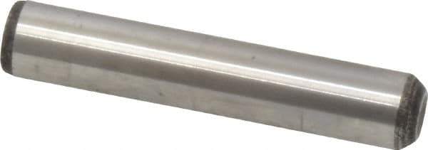 Value Collection - 3/8" Diam x 2" Pin Length Grade 8 Alloy Steel Standard Dowel Pin - C 50-58 Hardness, 28,700 Lb Breaking Strength, 1 Beveled & 1 Rounded End - Apex Tool & Supply