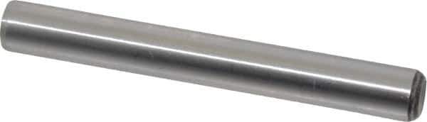 Value Collection - 3/8" Diam x 3" Pin Length Grade 8 Alloy Steel Standard Dowel Pin - C 50-58 Hardness, 28,700 Lb Breaking Strength, 1 Beveled & 1 Rounded End - Apex Tool & Supply