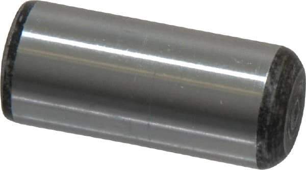 Value Collection - 7/16" Diam x 1" Pin Length Grade 8 Alloy Steel Standard Dowel Pin - C 50-58 Hardness, 39,100 Lb Breaking Strength, 1 Beveled & 1 Rounded End - Apex Tool & Supply