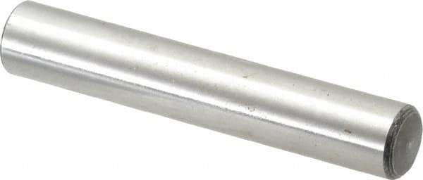 Value Collection - 7/16" Diam x 2-1/2" Pin Length Grade 8 Alloy Steel Standard Dowel Pin - C 50-58 Hardness, 39,100 Lb Breaking Strength, 1 Beveled & 1 Rounded End - Apex Tool & Supply