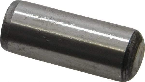 Value Collection - 1/2" Diam x 1-1/4" Pin Length Grade 8 Alloy Steel Standard Dowel Pin - C 50-58 Hardness, 51,000 Lb Breaking Strength, 1 Beveled & 1 Rounded End - Apex Tool & Supply