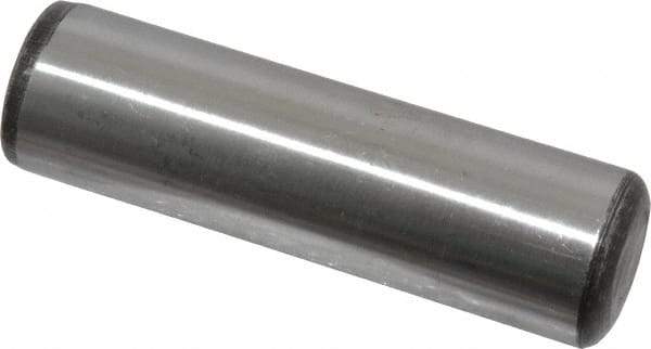 Value Collection - 1" Diam x 3-1/2" Pin Length Grade 8 Alloy Steel Standard Dowel Pin - C 50-58 Hardness, 204,000 Lb Breaking Strength, 1 Beveled & 1 Rounded End - Apex Tool & Supply