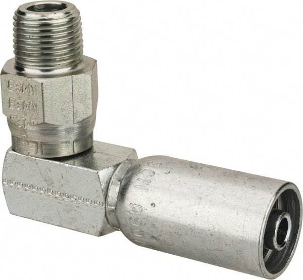 Eaton - 3/8-18 Thread Hydraulic Hose Elbow - 3/8" Hose Diam - Apex Tool & Supply