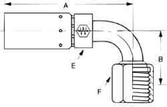 Eaton - 3/4-16 SAE Hydraulic Hose Elbow - 1/2" Hose Diam - Apex Tool & Supply