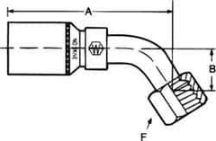 Eaton - 1 - 7/16-12 Thread Hydraulic Hose Elbow - 1" Hose Diam - Apex Tool & Supply
