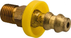 Eaton - 1/4" ID 7/16-24 NPT Barbed Push On Inverted Male Swivel Connector - 1-1/8" Cut Off Allowance, 1.73" Long, 7/16" Hex, Brass - Apex Tool & Supply