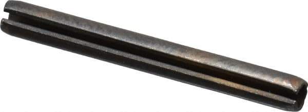 Made in USA - 3/32" Diam x 7/8" Long Slotted Spring Pin - Grade 1070-1090 Alloy Steel, Black Oxide Finish - Apex Tool & Supply