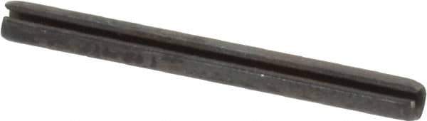 Made in USA - 3/32" Diam x 1" Long Slotted Spring Pin - Grade 1070-1090 Alloy Steel, Black Oxide Finish - Apex Tool & Supply