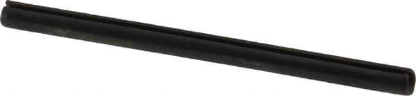 Made in USA - 3/32" Diam x 1-1/2" Long Slotted Spring Pin - Grade 1070-1090 Alloy Steel, Black Oxide Finish - Apex Tool & Supply