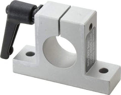 80/20 Inc. - 3 Inch Wide x 2-1/8 Inch High x 7/8 Inch Deep Horizontal Quick Clamp - 1.004 Inch Hole x 0.257 Inch Bolt Hole Diameter - Apex Tool & Supply