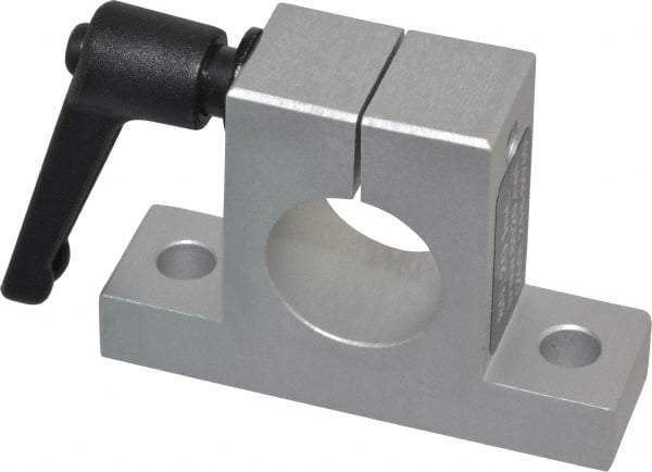 80/20 Inc. - 3 Inch Wide x 2-1/8 Inch High x 7/8 Inch Deep Horizontal Quick Clamp - 1.004 Inch Hole x 0.328 Inch Bolt Hole Diameter - Apex Tool & Supply