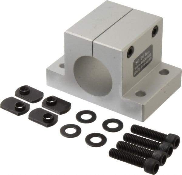 80/20 Inc. - 1-1/2 Inch Wide x 2-1/2 Inch High x 3-7/8 Inch Deep Double Horizontal Base - 1.505 Inch Hole x 0.328 Inch Bolt Hole Diameter - Apex Tool & Supply