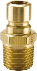Parker - 3/4 NPTF Brass Hydraulic Hose Male Pipe Thread Nipple - 200 psi, 12 GPM, Series Moldmate - Apex Tool & Supply