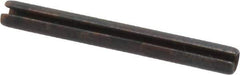 Made in USA - 1/8" Diam x 1-1/8" Long Slotted Spring Pin - Grade 1070-1090 Alloy Steel, Black Oxide Finish - Apex Tool & Supply