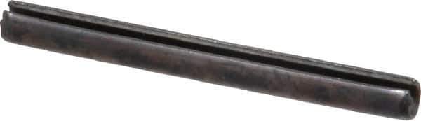 Made in USA - 1/8" Diam x 1-1/4" Long Slotted Spring Pin - Grade 1070-1090 Alloy Steel, Black Oxide Finish - Apex Tool & Supply