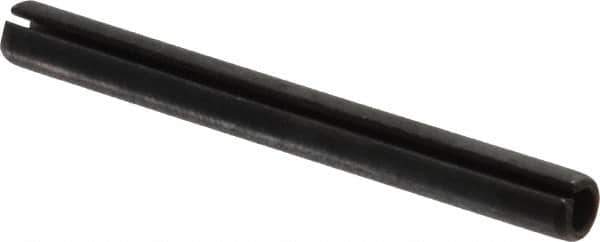 Made in USA - 3/16" Diam x 1-7/8" Long Slotted Spring Pin - Grade 1070-1090 Alloy Steel, Black Oxide Finish - Apex Tool & Supply