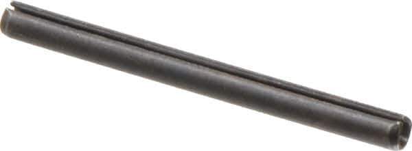 Made in USA - 3/16" Diam x 2-1/4" Long Slotted Spring Pin - Grade 1070-1090 Alloy Steel, Black Oxide Finish - Apex Tool & Supply