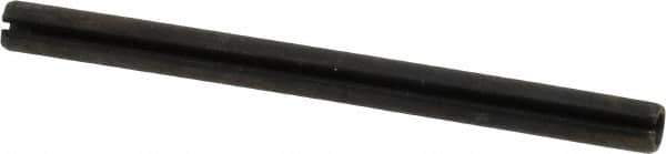Made in USA - 3/16" Diam x 2-1/2" Long Slotted Spring Pin - Grade 1070-1090 Alloy Steel, Black Oxide Finish - Apex Tool & Supply