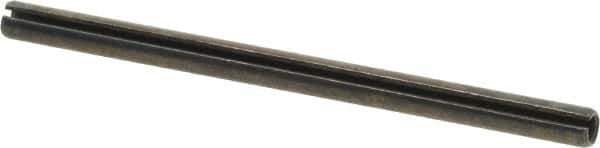 Made in USA - 3/16" Diam x 3" Long Slotted Spring Pin - Grade 1070-1090 Alloy Steel, Black Oxide Finish - Apex Tool & Supply