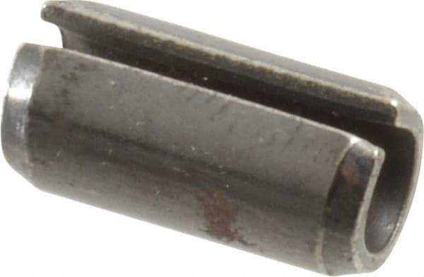 Made in USA - 1/4" Diam x 1/2" Long Slotted Spring Pin - Grade 1070-1090 Alloy Steel, Black Oxide Finish - Apex Tool & Supply