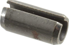 Made in USA - 1/4" Diam x 1/2" Long Slotted Spring Pin - Grade 1070-1090 Alloy Steel, Black Oxide Finish - Apex Tool & Supply