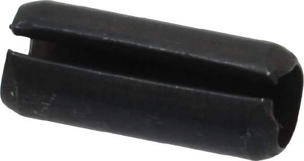 Made in USA - 1/4" Diam x 5/8" Long Slotted Spring Pin - Grade 1070-1090 Alloy Steel, Black Oxide Finish - Apex Tool & Supply