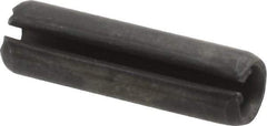Made in USA - 1/4" Diam x 7/8" Long Slotted Spring Pin - Grade 1070-1090 Alloy Steel, Black Oxide Finish - Apex Tool & Supply