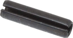 Made in USA - 1/4" Diam x 1" Long Slotted Spring Pin - Grade 1070-1090 Alloy Steel, Black Oxide Finish - Apex Tool & Supply