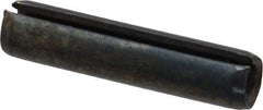 Made in USA - 1/4" Diam x 1-1/8" Long Slotted Spring Pin - Grade 1070-1090 Alloy Steel, Black Oxide Finish - Apex Tool & Supply
