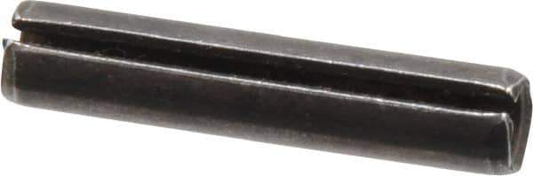 Made in USA - 1/4" Diam x 1-1/4" Long Slotted Spring Pin - Grade 1070-1090 Alloy Steel, Black Oxide Finish - Apex Tool & Supply