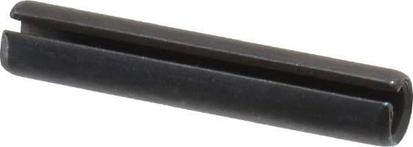 Made in USA - 1/4" Diam x 1-3/8" Long Slotted Spring Pin - Grade 1070-1090 Alloy Steel, Black Oxide Finish - Apex Tool & Supply