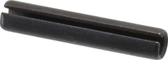 Made in USA - 1/4" Diam x 1-3/8" Long Slotted Spring Pin - Grade 1070-1090 Alloy Steel, Black Oxide Finish - Apex Tool & Supply