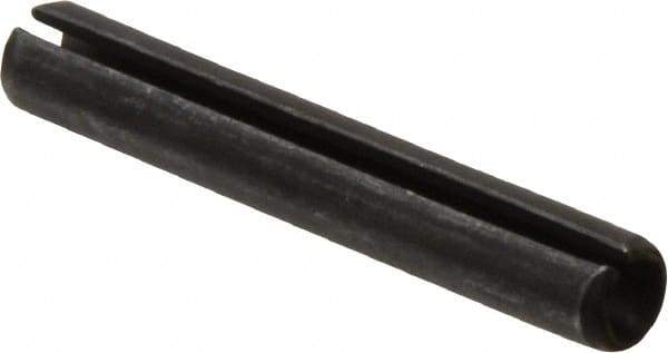 Made in USA - 1/4" Diam x 1-5/8" Long Slotted Spring Pin - Grade 1070-1090 Alloy Steel, Black Oxide Finish - Apex Tool & Supply