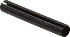 Made in USA - 1/4" Diam x 1-5/8" Long Slotted Spring Pin - Grade 1070-1090 Alloy Steel, Black Oxide Finish - Apex Tool & Supply