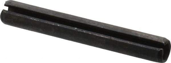 Made in USA - 1/4" Diam x 1-3/4" Long Slotted Spring Pin - Grade 1070-1090 Alloy Steel, Black Oxide Finish - Apex Tool & Supply