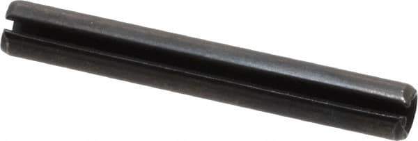 Made in USA - 1/4" Diam x 1-7/8" Long Slotted Spring Pin - Grade 1070-1090 Alloy Steel, Black Oxide Finish - Apex Tool & Supply