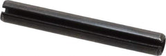 Made in USA - 1/4" Diam x 1-7/8" Long Slotted Spring Pin - Grade 1070-1090 Alloy Steel, Black Oxide Finish - Apex Tool & Supply