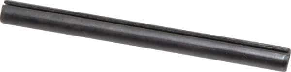 Made in USA - 1/4" Diam x 3" Long Slotted Spring Pin - Grade 1070-1090 Alloy Steel, Black Oxide Finish - Apex Tool & Supply