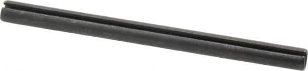Made in USA - 1/4" Diam x 3-1/2" Long Slotted Spring Pin - Grade 1070-1090 Alloy Steel, Black Oxide Finish - Apex Tool & Supply