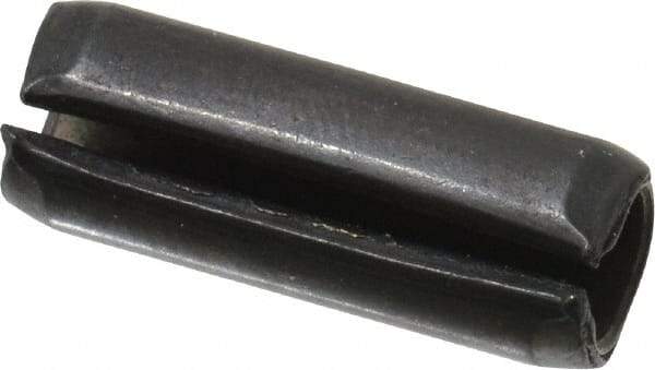 Made in USA - 5/16" Diam x 7/8" Long Slotted Spring Pin - Grade 1070-1090 Alloy Steel, Black Oxide Finish - Apex Tool & Supply