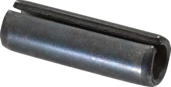 Made in USA - 5/16" Diam x 1" Long Slotted Spring Pin - Grade 1070-1090 Alloy Steel, Black Oxide Finish - Apex Tool & Supply