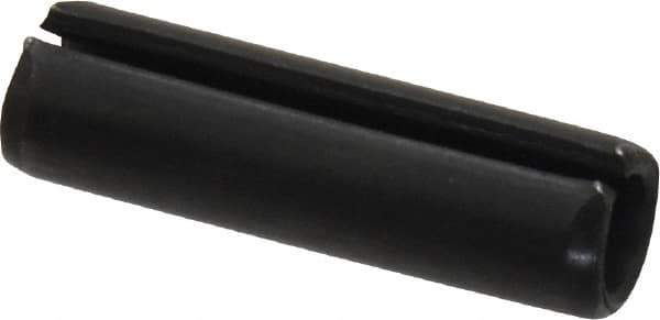Made in USA - 5/16" Diam x 1-1/8" Long Slotted Spring Pin - Grade 1070-1090 Alloy Steel, Black Oxide Finish - Apex Tool & Supply