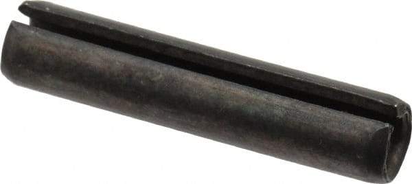 Made in USA - 5/16" Diam x 1-1/2" Long Slotted Spring Pin - Grade 1070-1090 Alloy Steel, Black Oxide Finish - Apex Tool & Supply