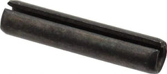Made in USA - 5/16" Diam x 1-1/2" Long Slotted Spring Pin - Grade 1070-1090 Alloy Steel, Black Oxide Finish - Apex Tool & Supply