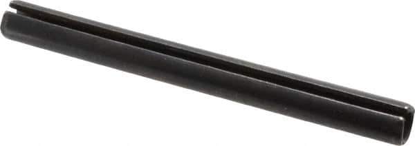 Made in USA - 5/16" Diam x 3-1/4" Long Slotted Spring Pin - Grade 1070-1090 Alloy Steel, Black Oxide Finish - Apex Tool & Supply