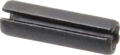 Made in USA - 3/8" Diam x 1-1/4" Long Slotted Spring Pin - Grade 1070-1090 Alloy Steel, Black Oxide Finish - Apex Tool & Supply